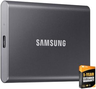 SAMSUNG Portable SSD T7, 4TB External Solid State Drive, Speeds Up to 1,050MB/s, USB 3.2 Gen 2 Bundle with 1 YR CPS Enhanced Protection Pack