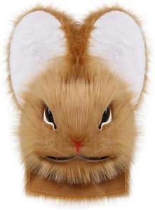 hbbhml Bunny Mask Faux Fur Animal Rabbit Head Plush Masks Cosplay Costume Props for Easter Halloween Party