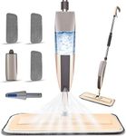 Microfiber Spray Mop for Floor Cleaning, Dry Wet Wood Floor Mop with 3 pcs Washable Pads, Handle Flat Mop with Sprayer for Kitchen Wood Floor Hardwood Laminate Ceramic Tiles Dust