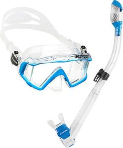 Cressi Pano 3 & Supernova Dry Mask & Snorkel Kits, Clear/Blue