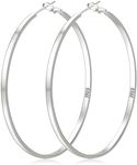 LOUMILEO Large Silver Hoop Earrings