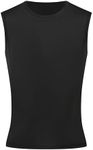 Runceptual Youth Boys Compression Sleeveless Shirt Undershirts Workout Base Layer Vest Quick Dry Soccer Shirts, Black