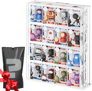WINKINE Acrylic Display Case Bitty Protector Compatible with Funko Bitty Pop, 4-Tiered Clear Bittys Display Stand Shelf, Figure Stand Hard Case, Figurines Shelf Stand, Mini Collection Display Holder