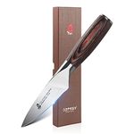 TUO Paring Knife 3.5 inch - Peeling Knife Fruit Knives Small Kitchen Chef Knives Vegetable Knives - German HC Stainless Steel - Ergonomic Pakkawood Handle - Osprey Series with Gift Box