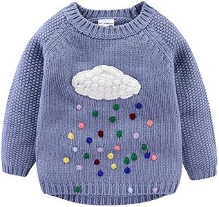 Mud Kingdom Girls Sweaters Pullover Cute Cloud and Colorful Rains Size 10-12 Gray