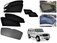 Auto Addict Zipper Magnetic Car Curtain Sunshades with Rear Window (Side Windows,Dicky Window,7 Pcs) for Mahindra Bolero XL