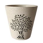 UrbanRoots Ceramic Glass Shape Pot (6", White), 1 Piece