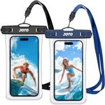 JOTO 2 Pack Waterproof Phone Pouch, IPX8 Underwater Phone Case for Swimming Transparent Dry Bag for iPhone 15 14 13 Pro Max, Galaxy S24 S23 S22 Ultra 7.0 inch, Cruise Beach Essential -Black/Navy