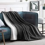 Walensee Sherpa Blanket (Throw Size 50”x60” Dark Grey), Super Soft Fleece Plush Blankets for Bed, Couch, Sofa, Fuzzy Warm Cozy Microfiber Flannel Lightweight Throw Blanket for Adults, Man, Woman