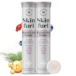 Wellbeing Nutrition Skin Fuel | Glutathione & Collagen Tablets | Skin Glow and Radiance for Men & Women | Hyaluronic Acid, Grape Seed, Vitamin E (15 Effervescent Tablets) Pack of 2