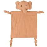 Organic Cotton Muslin Lovey Blanket, Organic Cotton Muslin Elephant Security Blanket Soft & Breathable Lovie Baby Gifts for Boys and Girls