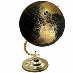 GLOBE DADDY Big 10 Inch Size World Map Globe with Stylish Gold Stand for Home,Living,Bedroom & Hall Décor Office Table, Gift Item, Kids Room, Educational Tool,Showpiece Item -Gold Black color