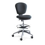 Safco Adjustable Chair, Acrylic Aluminum, Padded Black, 250 lbs