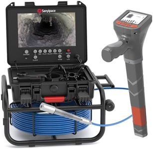Sanyipace Drain Camera with Locator, Self-Leveling Sewer Camera with 512Hz Transmitter, Distance Counter, 5X Zoom, 4500mAh Battery, 165FT/50M Waterproof Pipe Camera for Plumbing Duct Home Inspection