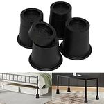 aspeike Heavy Duty Round Bed Risers - Adjustable Furniture & Desk Leg Heights up to 3 Inches - 4 Piece Set with 1,100 lb Weight Capacity - Perfect for Sofas, Chairs, Cabinet and Beds