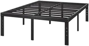 COMASACH 18-Inch King-Bed-Frame, Heavy Duty Tall Black Platform-Bed Frames No Box Spring Needed, Easy Assembly, Under Bed Storage, Noise Free Mattress-Foundation Support up to 4000Lbs