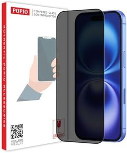 POPIO Privacy Tempered Glass Compatible for iPhone 16 (Black) Edge to Edge Coverage with Easy Installation kit, Anti-Spy Tempered Glass Privacy Screen Protector