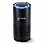 Gustto AeroGo 3.0 Car Air Purifier | 3-Stage Filtration with HEPA13 | Removes 99.997% Dust & Smoke | Negative Ion Technology | Car and Desk Compatible | Aroma Diffuser | Type-C Powered, Black