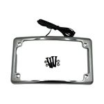 360 Twin Universal Chrome Curved LED Motorcycle License Plate Frame (7x4)