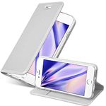 cadorabo Book Case works with Apple iPhone 6 PLUS/iPhone 6S PLUS in CLASSY SILVER - with Magnetic Closure, Stand Function and Card Slot - Wallet Etui Cover Pouch PU Leather Flip