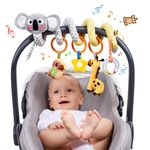 TUMAMA Spiral Car Seat Toys Baby Toys for 0 3 6 9 12 Months, Infant Stroller Toy Newborn Hanging Toys with Rattle, Teether