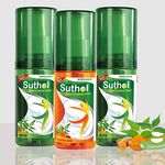 BOROLINE's Suthol Active Chandan Spray 100 ml + Active Neem Spray 100 ml X 2 | Stops Skin Irritations, Prickly Heat, Itching, Rashes | With Neem, Turmeric, Merigold & Aloe vera (Pack of 3)