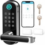 Smart Door Lock with Keypad：Samtecht Fingerprint Lock with Handle - Keyless Entry Door Lock for Front Door - Digital Door Lock - WiFi Door Lock with APP - Genarate Passcode Remotely - DIY Installation