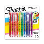 Sharpie ACCENT Highlighter, Liquid Highlighter Pen Narrow Chisel, 10-Carded, Fluorescent Assorted (24415)