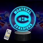 COLORTOWN Ice Hockey Night Light, 3D lamp 16 Color Changing with Remote Control and Dimmable, Mens Ice Hockey Decor Light Birthday Christmas Gifts for Kids Boys Girls Hockey Sports Fans