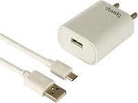 Speeqo 2.4A Single Port Mobile Charger with 1Mtr USB Micro Cable Included (White)