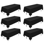 YMHPRIDE 6 Pack Black Tablecloth 60 x 102 Inch Polyester Fabric Table Cloths Cover for 6ft Rectangle Tables Stain and Wrinkle Resistant Washable Table Cloth for Wedding,Birthday,Party,Table