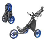 CaddyTek Unisex Caddylite V8 EZ-fold 3 Wheel Golf Push Cart Version 8, Blue, Blue