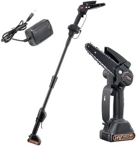 2-IN-1 Mini Chainsaw 6 Inch pole saws for tree trimming, Super Handheld Chainsaw with 2x Big Batteries, Small Hand saws for Tree Wood - 70inch Max Reach Pole Saw for Tree Trimming