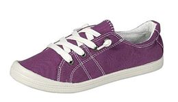 Forever Link Comfort-01 Women's Classic Slip-On Comfort Fashion Sneaker, Purple, 8.5