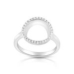 Sterling Silver Cz Open Circle Ring - Size 9