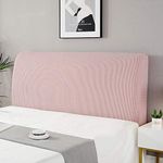 Bed Headboard Cover Slipcover Stretch Protector Solid Color All-Inclusive Dustproof Backrest Slip Cover for Wood Leather Headboards Bedroom Decor Washable Cherry Blossom Powder 120-140cm