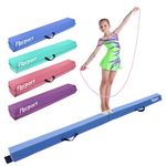 FBSPORT Gymnastics Beam 240cm 8ft PU Leather, Folding Balance Beam Gymnastics Equipment for Home Girls Kids Adults Training, with Carry Handles Anti-Slip Base