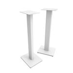 Kanto ST28 28” Universal Floor Speaker Stands for Bookshelf Speakers up to 30 lbs | Improved Sound | Hidden Cable Management | Timeless Design | Pair | White w/White MDF Base