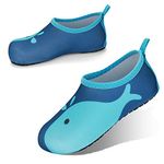 JOTO Water Shoes Beach Socks for Kids Toddler Baby Girls Boys, Barefoot Quick-Dry Non-Slip Swim Socks Aqua Water Shoes for Beach Swimming Pool Water Park -Navywhale