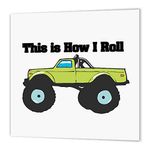 3dRose ht_102549_3 This is How I Roll Monster Truck Iron on Heat Transfer Paper for White Material, 10 by 10"