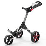 PowaKaddy Unisex 2022 Micra Push Cart Golf Trolley - Gun Metal/Red - One Size