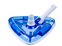 Antech Triangular Transparent Triangle Pool Vacuum Head Inground above Ground Swimming Pool Vacuum Brush Head Spa Vinyl Pool Vacuum Attachment with Weighted Base and Brushes Cleaning Brush