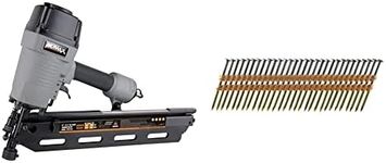 NuMax SFR2190 Pneumatic 21 Degree 3-1/2" Framing Nailer and B&C Eagle A312X131/22 Round Head 3-1/2-Inch x .131 x 22 Degree Bright Smooth Shank Plastic Collated Framing Nails (500 per box)