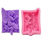 3D Elves Fairies Shape Silicone Candle Soap Making Mold Cake Decorating Fondant Chocolate Candy Baking Mould for Baby Shower Birthday Wedding Party Handmade Clay Craft DIY Sugarcraft Gift