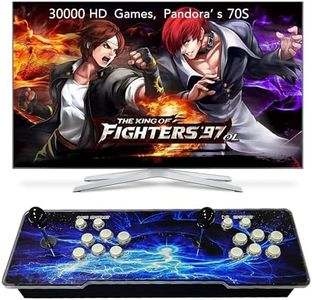 FHYRGF [30000 in 1] 70S Pandora Box Arcade Game Console Compatible PC & Projector & TV ,3D Games 1-4 Players Double Joystick Favorite List Game Category Save/Search/Hide/Pause/Delete Games.(Blue)