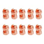 10Pcs Copper Split Bolt Connector, Grounding Split Bolt Connector Split Bolt Connector High Conductivity Copper Coated Brass Grounding Split Bolt Connectors for Complete Earth on Bare Wires (TJ-16)