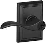 Schlage F51A Acc 622 ADD Addison Collection Accent Keyed Entry Lever, Matte Black