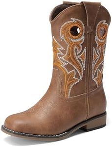 DREAM PAIRS Boys Cowboy Boots Kids Classic Western Boots Square Toe Girls Cowgirl Boots for Toddler/Little Kid/Big Kid,Size 9 Toddler,Tan,SKMB26001K