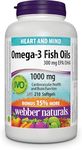 Webber Naturals Omega-3 Fish Oil 1,000 mg, 210 Softgels, Supports Cardiovascular Health and Brain Function