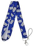 Pinstant Dr Doctor Who Tardis Telephone Phone Booth 17.5" Neck Lanyard Keychain Holder ID Badge Mobile Phone Pin Strap, Blue, 17.5 inches